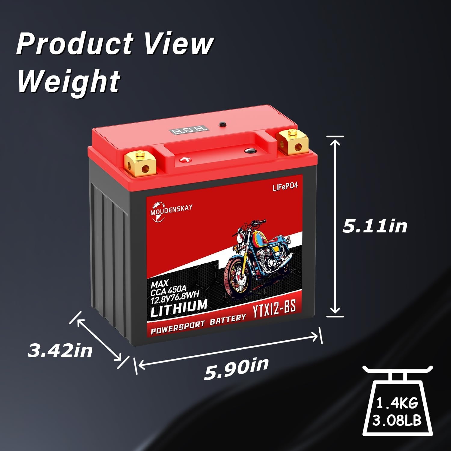 Lithium Startaccu 12V YTX12-BS: 30% Korting