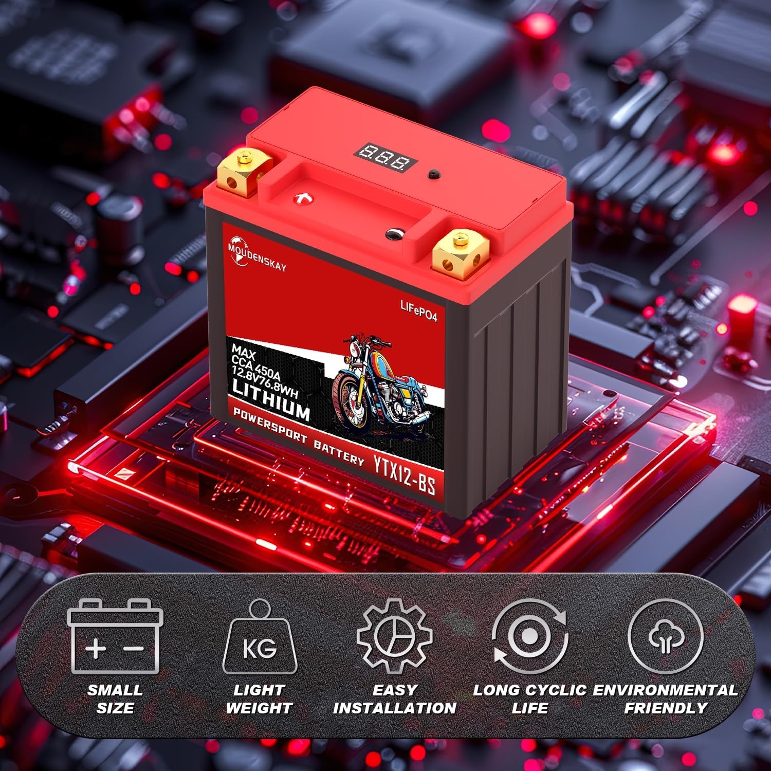 Lithium Startaccu 12V YTX12-BS: 30% Korting