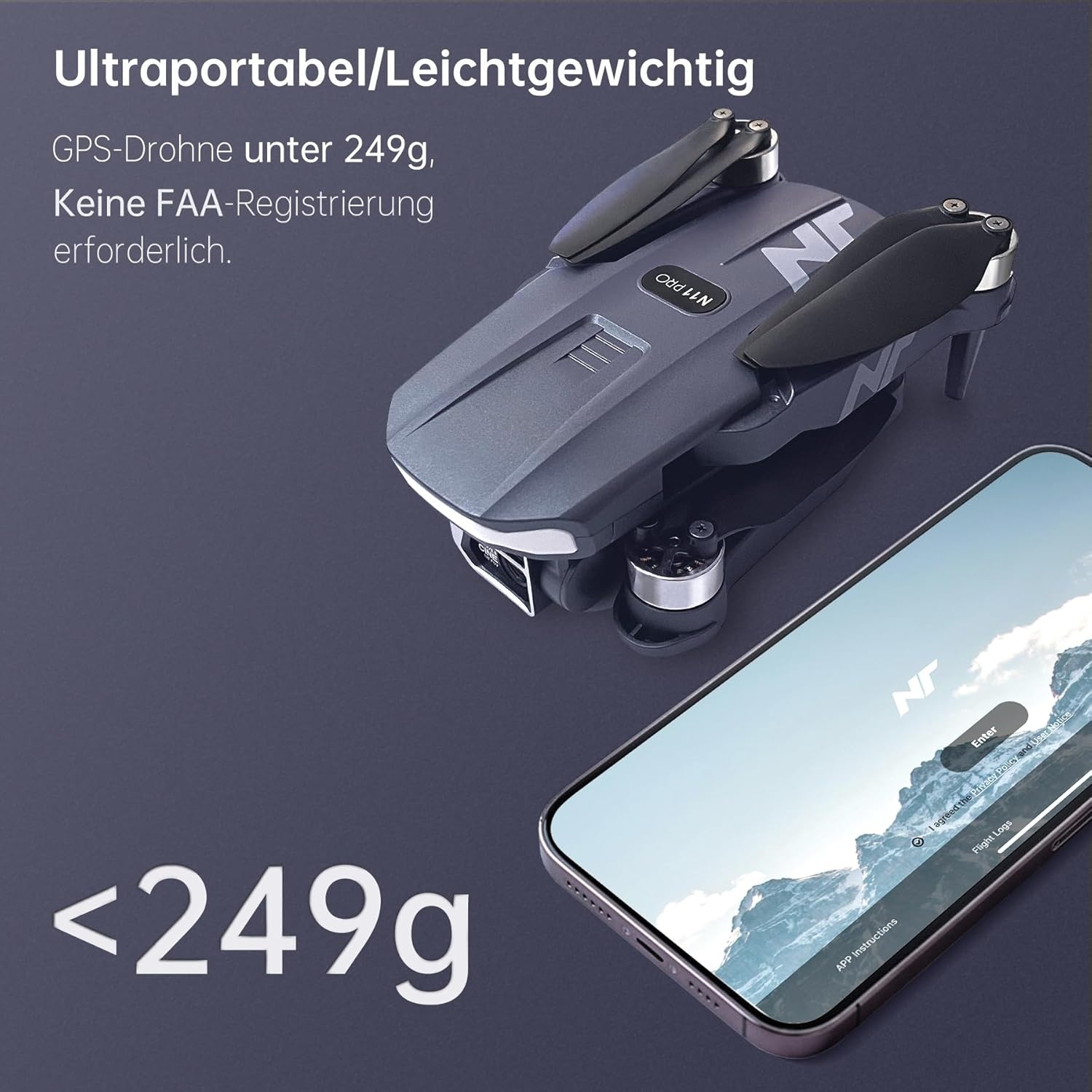 NAFYRE N11 PRO Drone 4K GPS 90 Min Vliegtijd - 34% Korting!