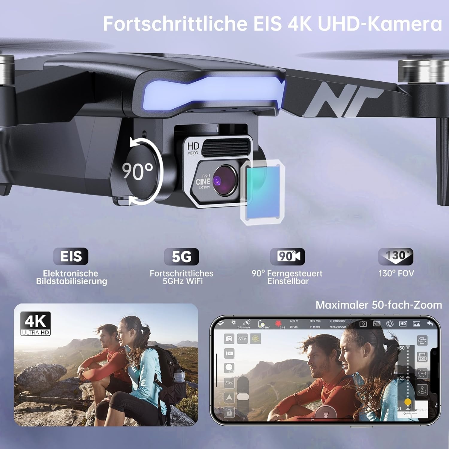 NAFYRE N11 PRO Drone 4K GPS 90 Min Vliegtijd - 34% Korting!