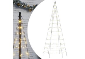 Verlichte Kerstboom voor Vlaggenmast 180cm, Warm Wit Licht, 54% Korting