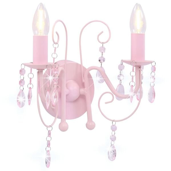 Roze Wandlamp met Kralen - 33% Korting