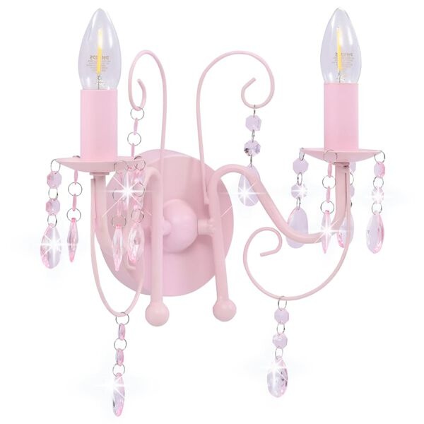 Roze Wandlamp met Kralen - 33% Korting