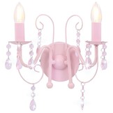 Roze Wandlamp met Kralen - 33% Korting
