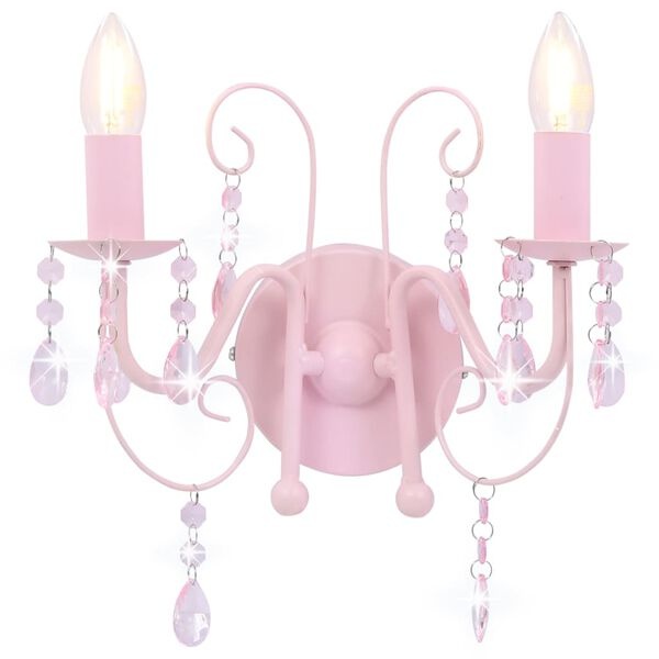 Roze Wandlamp met Kralen - 33% Korting