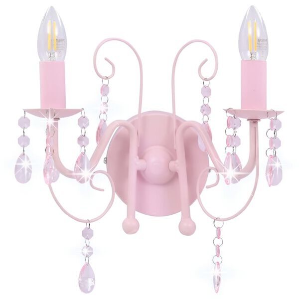 Roze Wandlamp met Kralen - 33% Korting