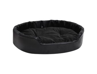 Hondenmand Zwart Pluche/Kunstleer 90x79x20 cm - 62% Korting!