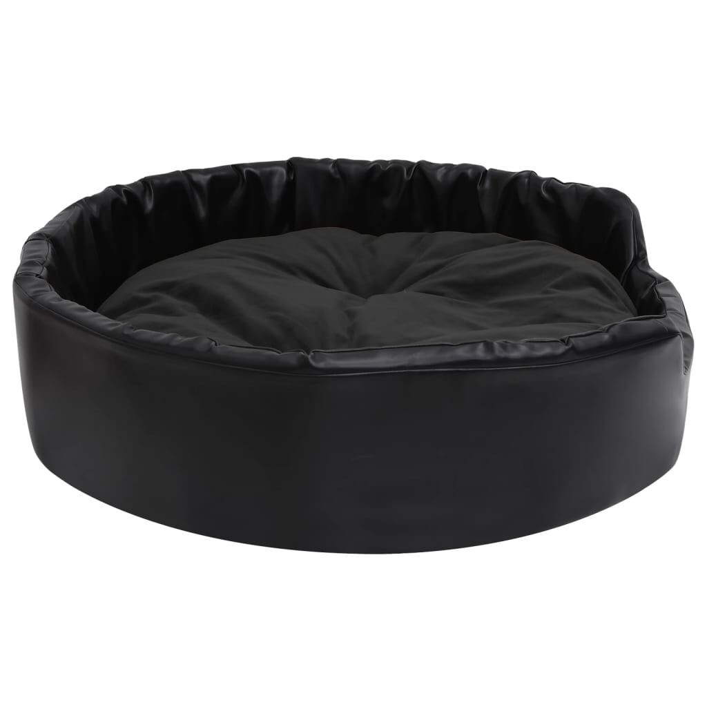 Hondenmand Zwart Pluche/Kunstleer 90x79x20 cm - 62% Korting!