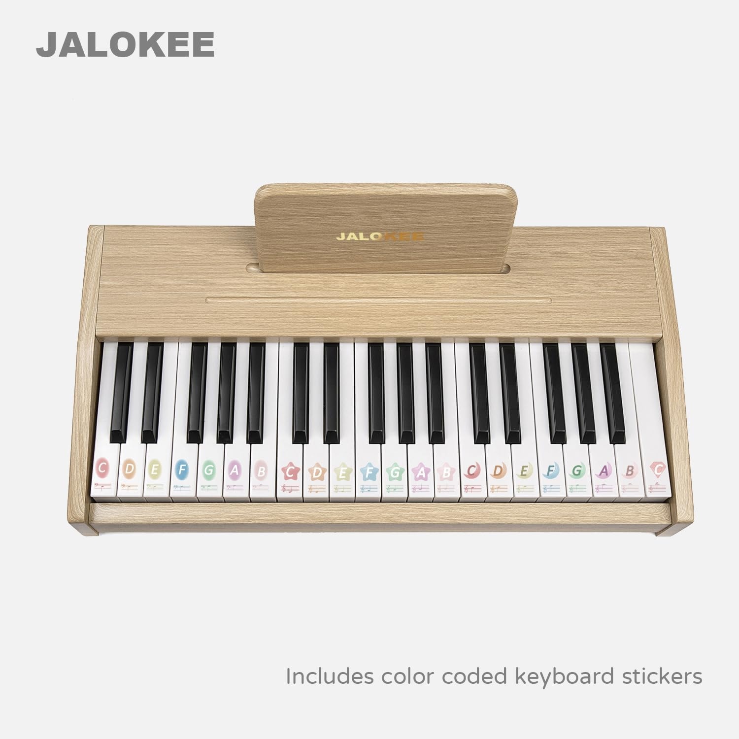 JALOKEE Houten Kinderpiano 37 Toetsen - Eiken met 30% Korting