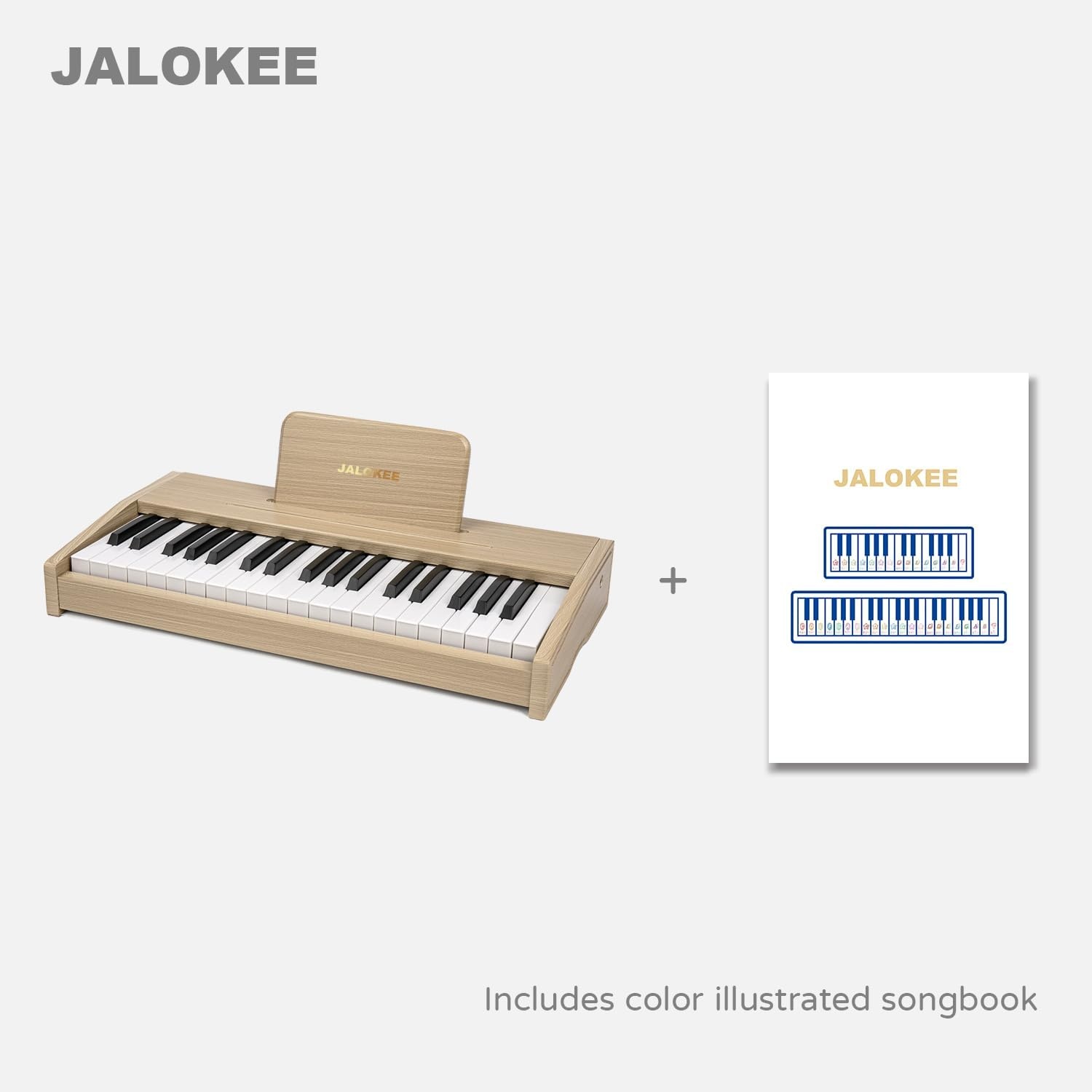 JALOKEE Houten Kinderpiano 37 Toetsen - Eiken met 30% Korting