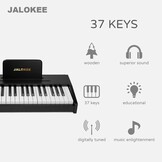 JALOKEE Kinder Piano (Zwart, 37 Toetsen) - 30% Korting!