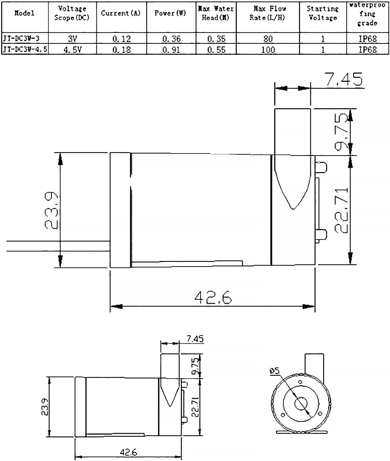 4x Mini Waterpompen DC 3-5V met 4m Slang - 24% Korting!