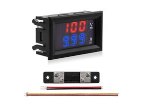 LED Voltmeter & Amperemeter Paneel 0-100V DC, 50A met Shunt - 32% Korting!