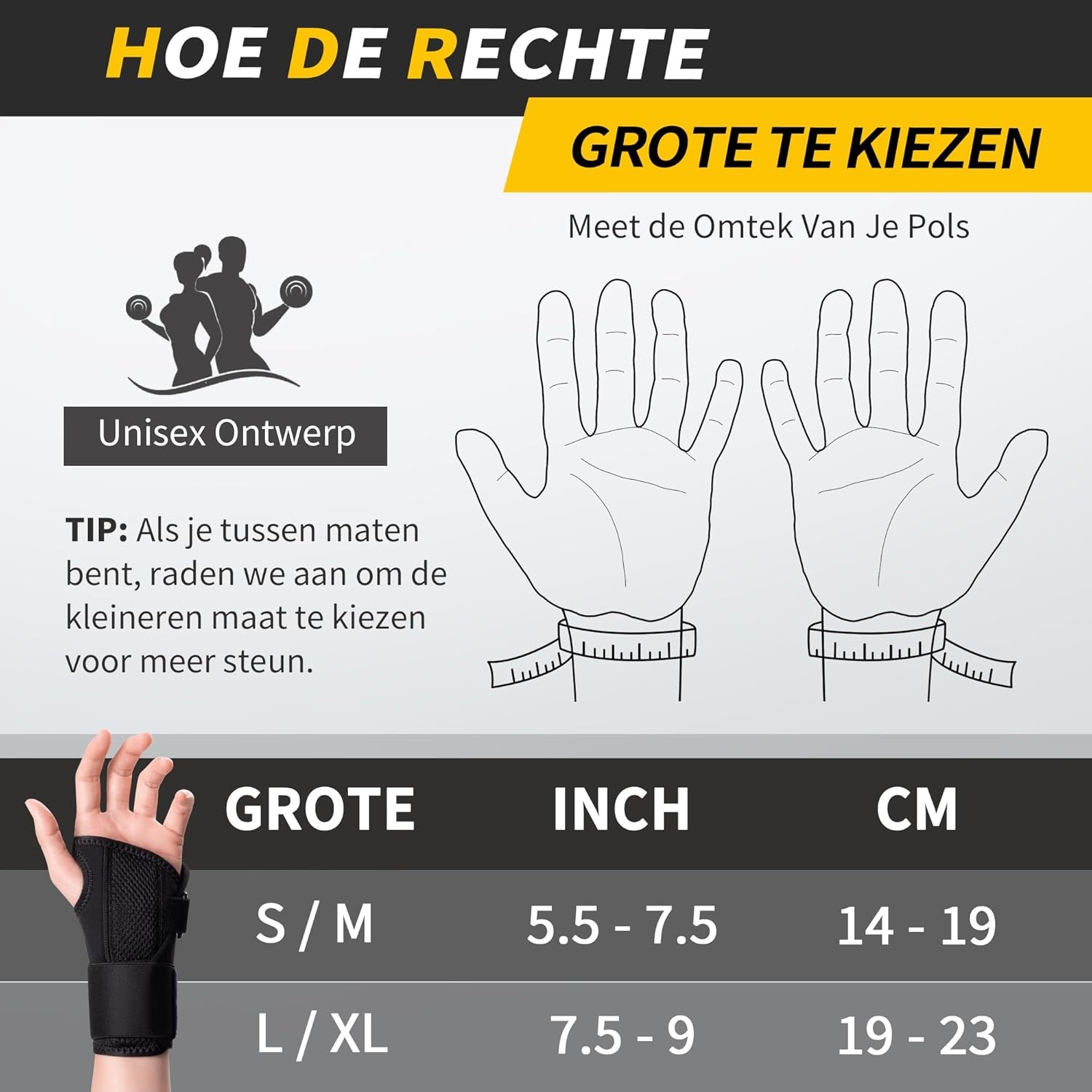 CAMBIVO Polsbrace (S/M) - 27% Korting!