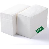 Papieren Diner Servetten Wit 40x40 cm (200 stuks) met Zilveren Rand - 71% Korting!