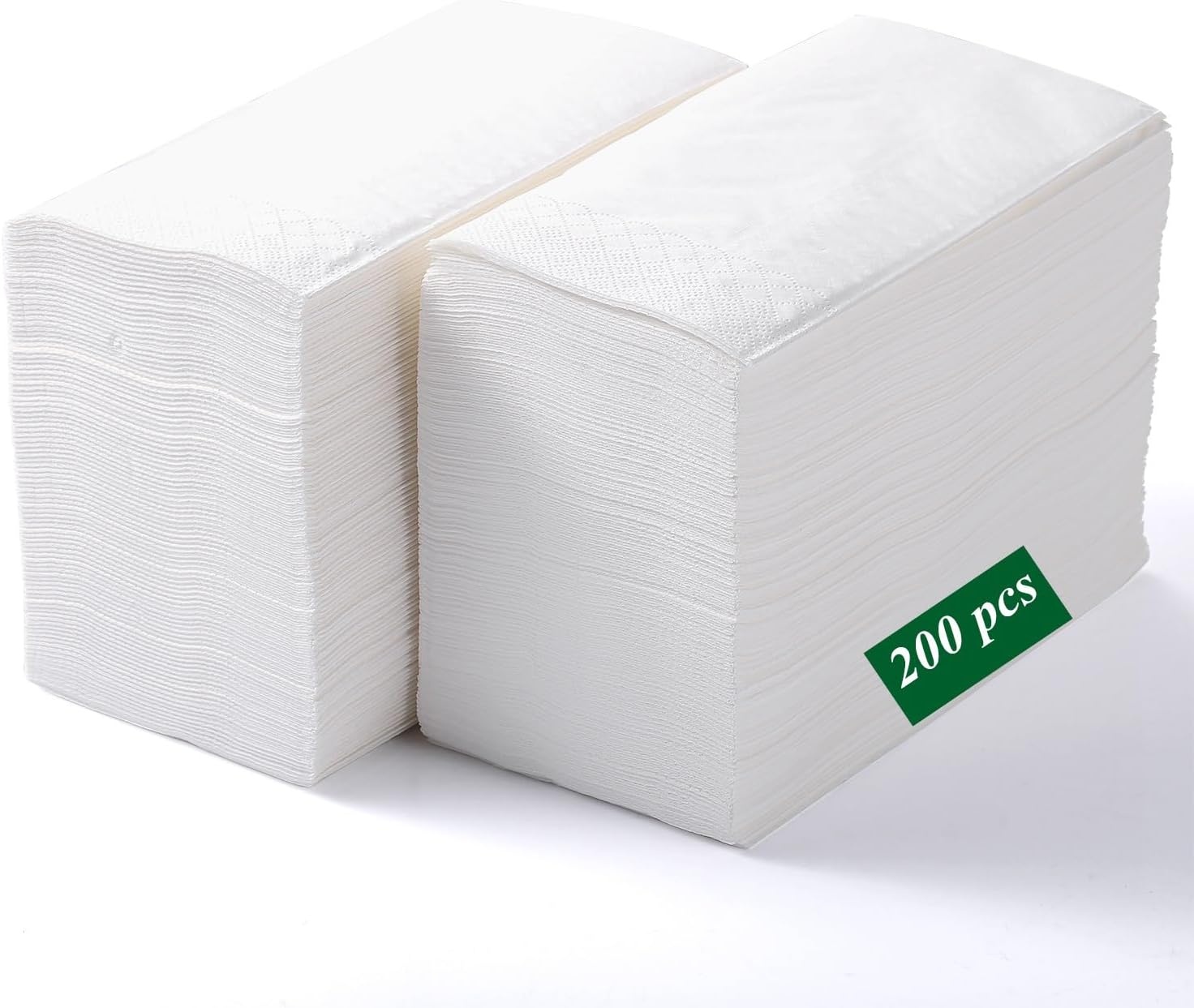 Papieren Diner Servetten Wit 40x40 cm (200 stuks) met Zilveren Rand - 71% Korting!