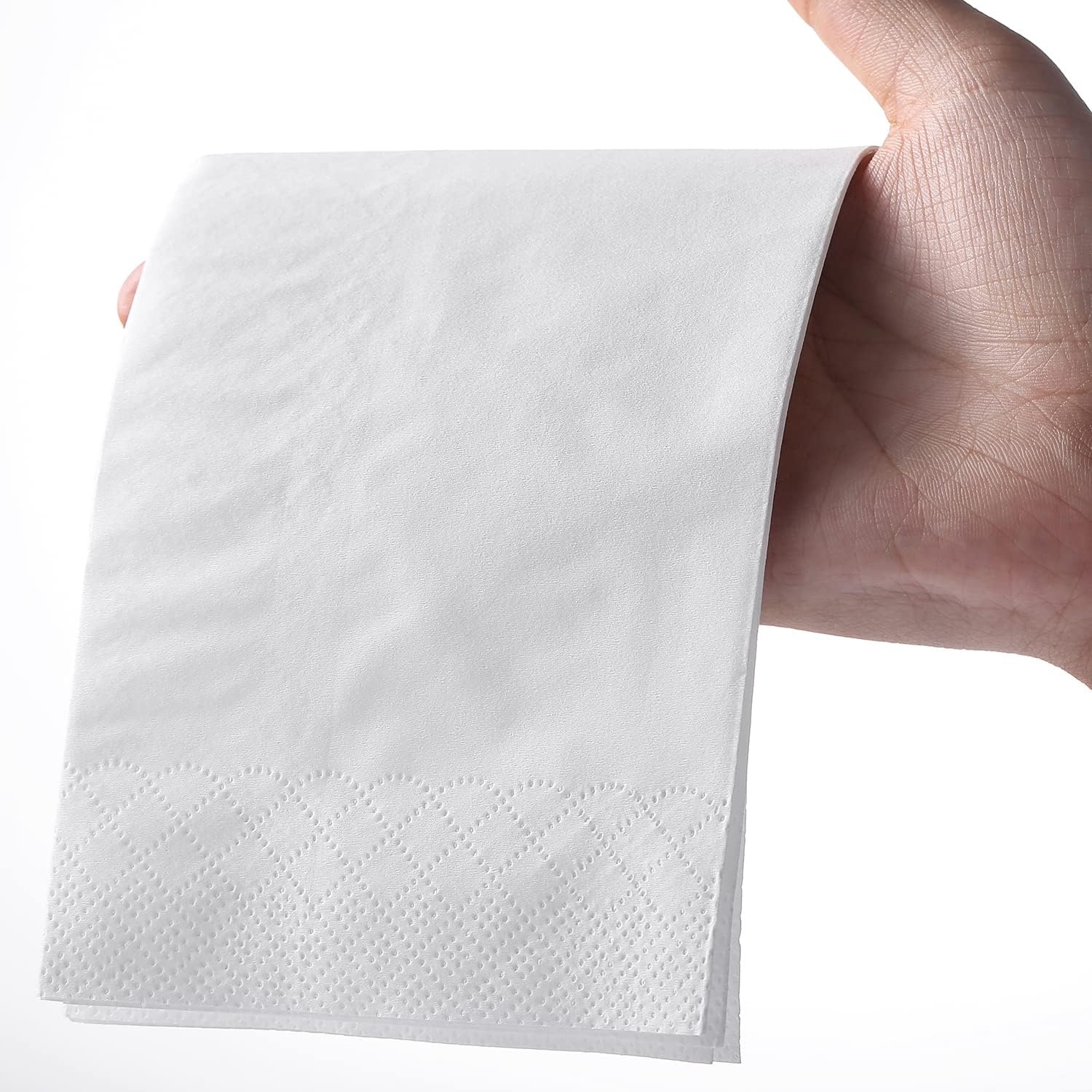 Papieren Diner Servetten Wit 40x40 cm (200 stuks) met Zilveren Rand - 71% Korting!