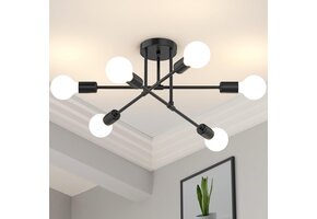 Industriële Sputnik Plafondlamp Zwart 51 cm | 35% Korting | 6xE27