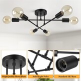 Industriële Sputnik Plafondlamp Zwart 51cm - 28% Korting!