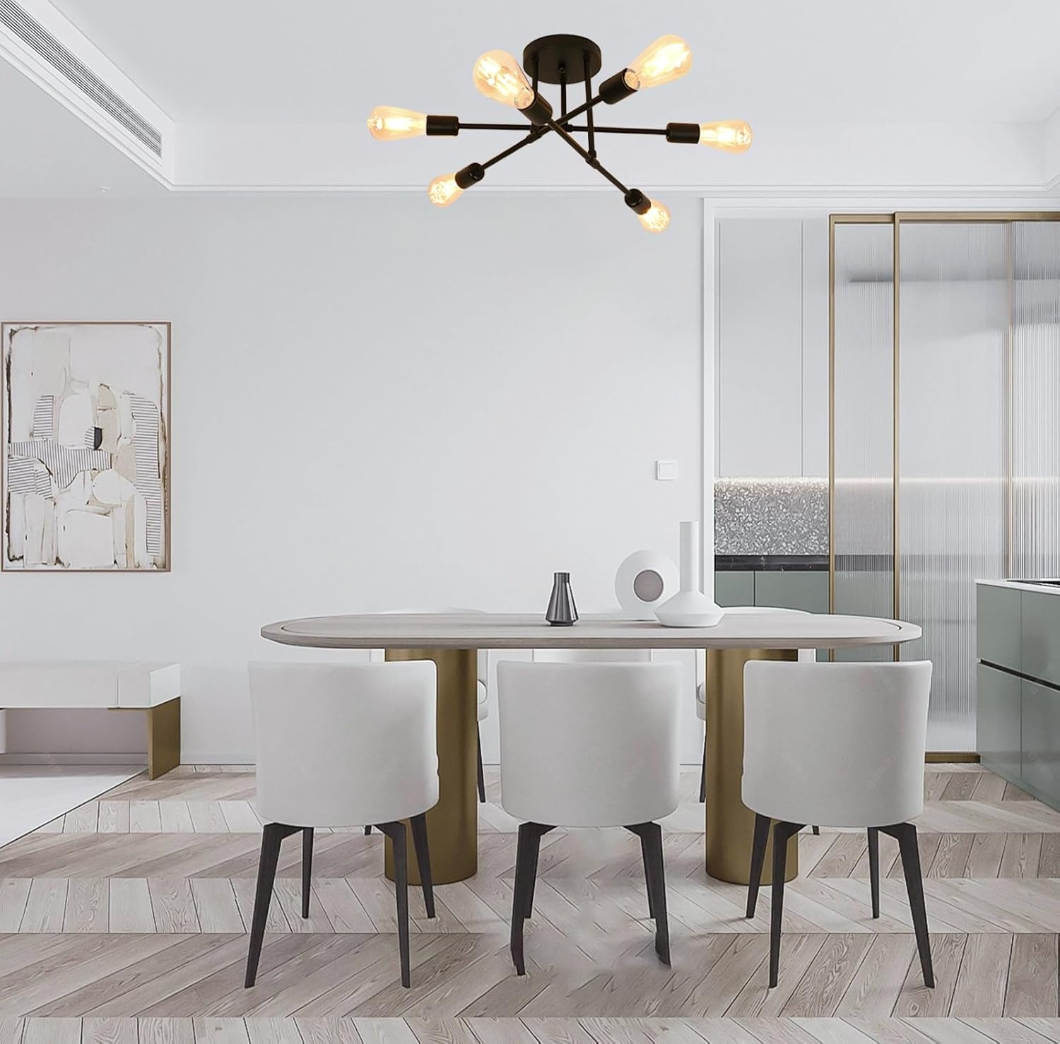 Industriële Sputnik Plafondlamp Zwart 51cm - 28% Korting!