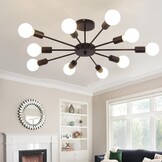 Industriële Sputnik Plafondlamp Zwart 51cm - 28% Korting!