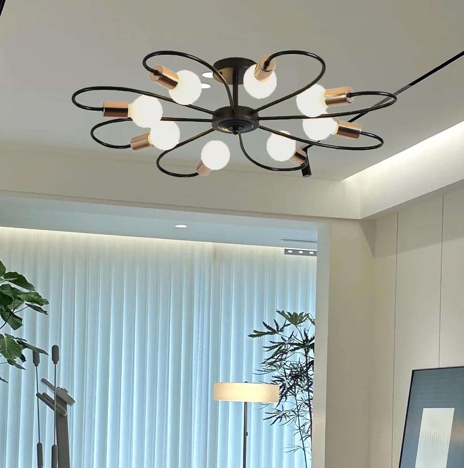 Industriële Sputnik Plafondlamp Zwart 51cm - 28% Korting!