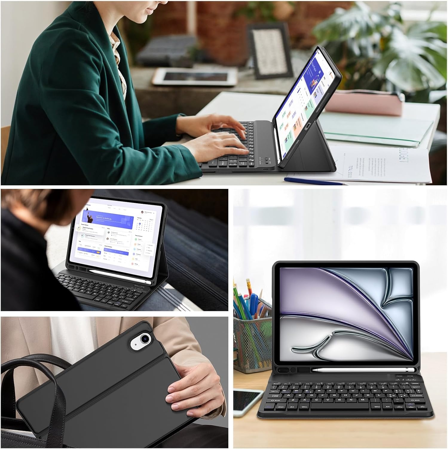 Toetsenbordhoes iPad Air 11" (M2) 2024 - Zwart - 72% Korting