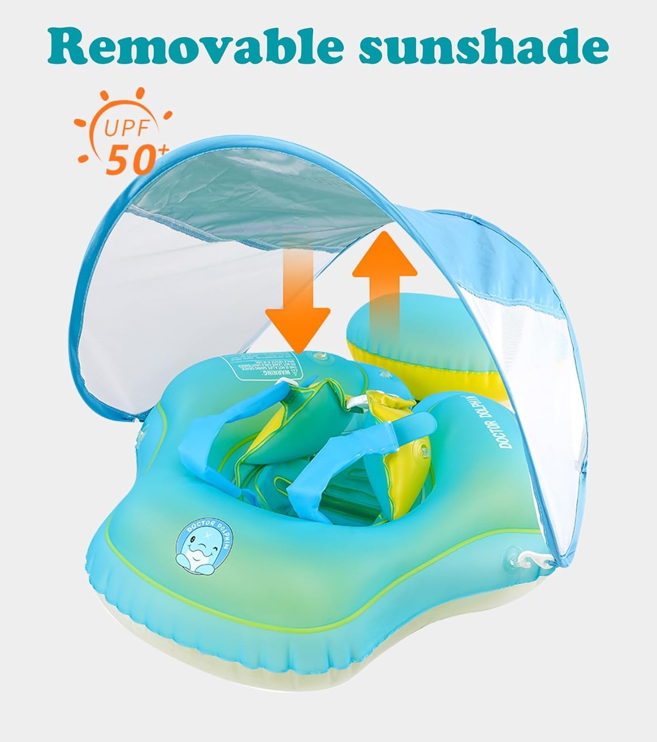 Zwemband Baby Sonnenda UPF50+ met Zonnedak & Afneembare Zwemhulp - 28% Korting