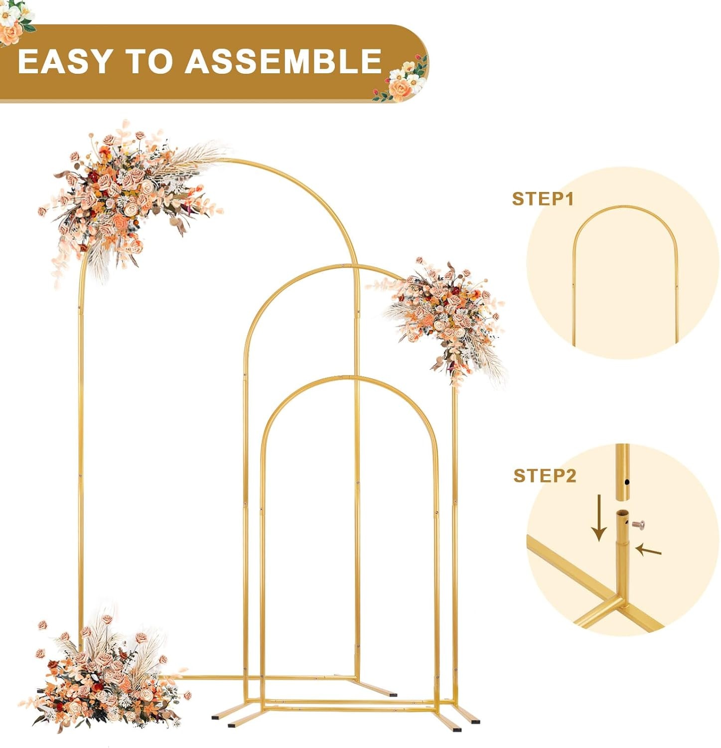 PlusFive Gouden Trouwboog Set (3 stuks) - 29% Korting!