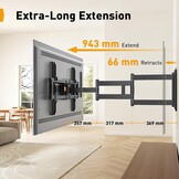 Perlegear TV-Wandbeugel Extra Lange Arm 42-84" - 29% Korting!