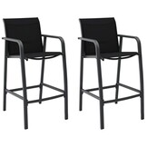 vidaXL Tuinbarstoelen (2 stuks) - Textileen Zwart - 35% Korting