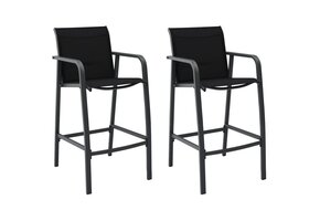 vidaXL Tuinbarstoelen (2 stuks) - Textileen Zwart - 35% Korting