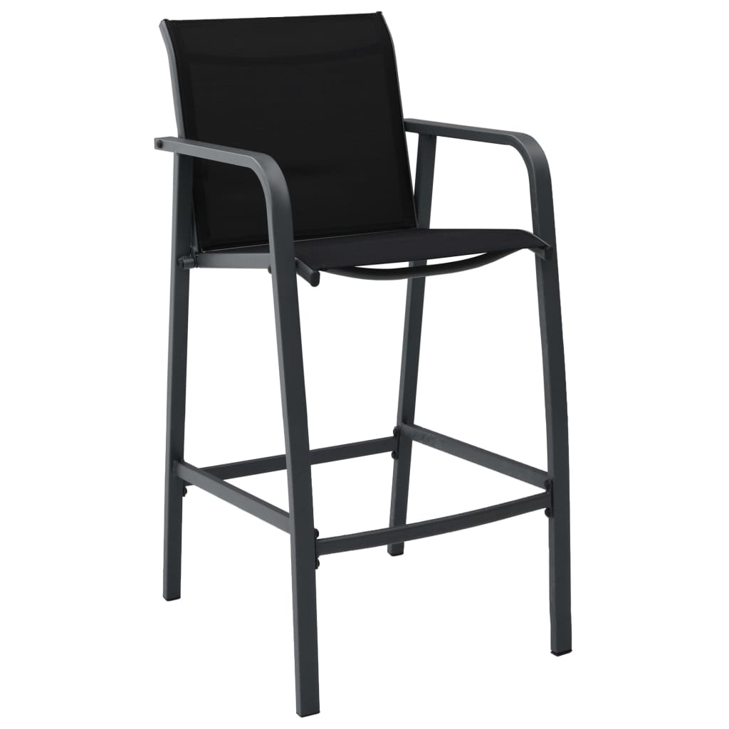 vidaXL Tuinbarstoelen (2 stuks) - Textileen Zwart - 35% Korting