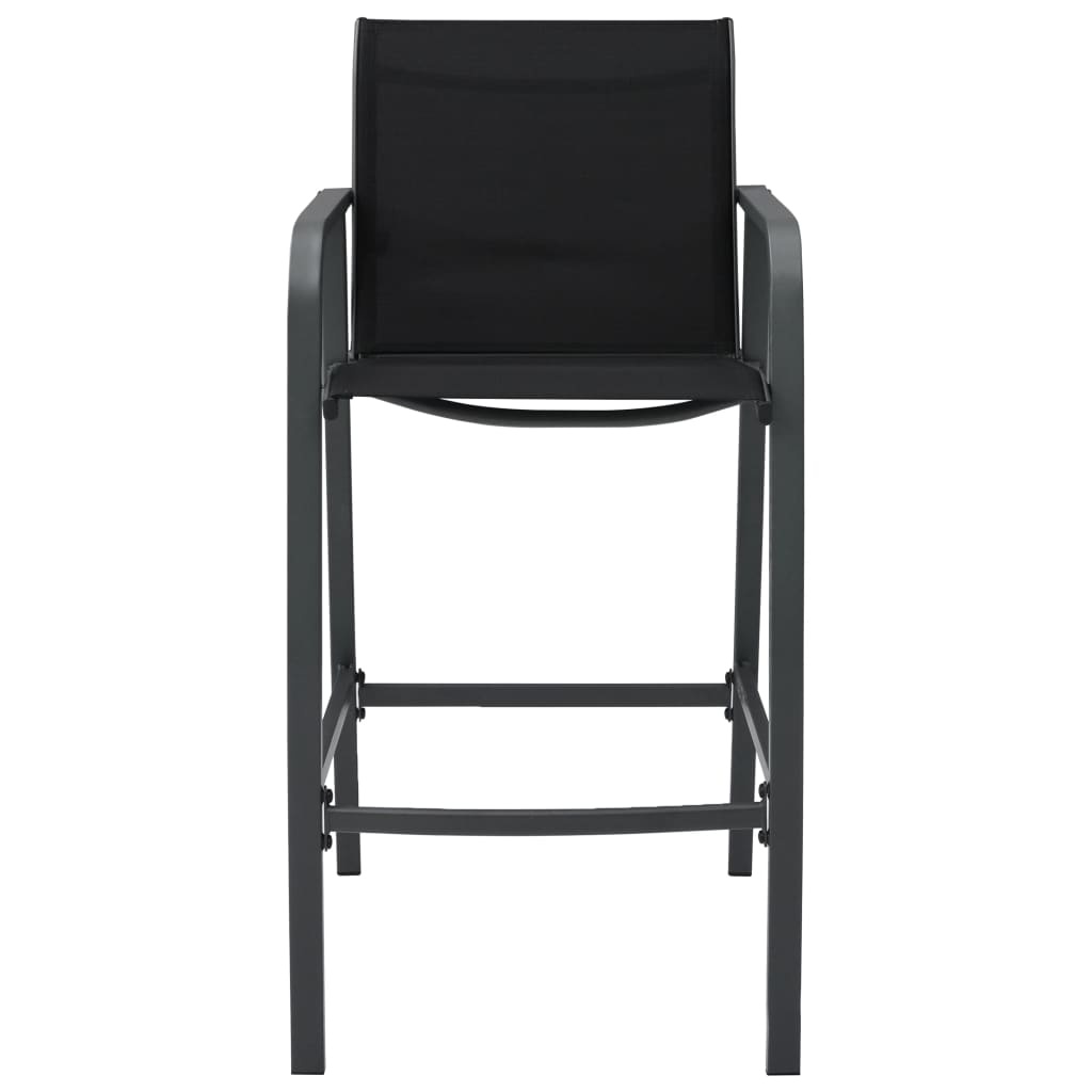 vidaXL Tuinbarstoelen (2 stuks) - Textileen Zwart - 35% Korting