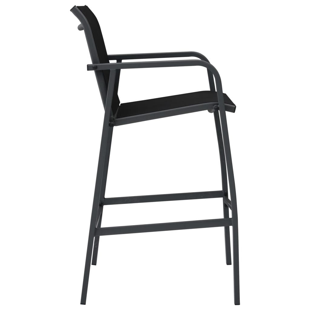 vidaXL Tuinbarstoelen (2 stuks) - Textileen Zwart - 35% Korting