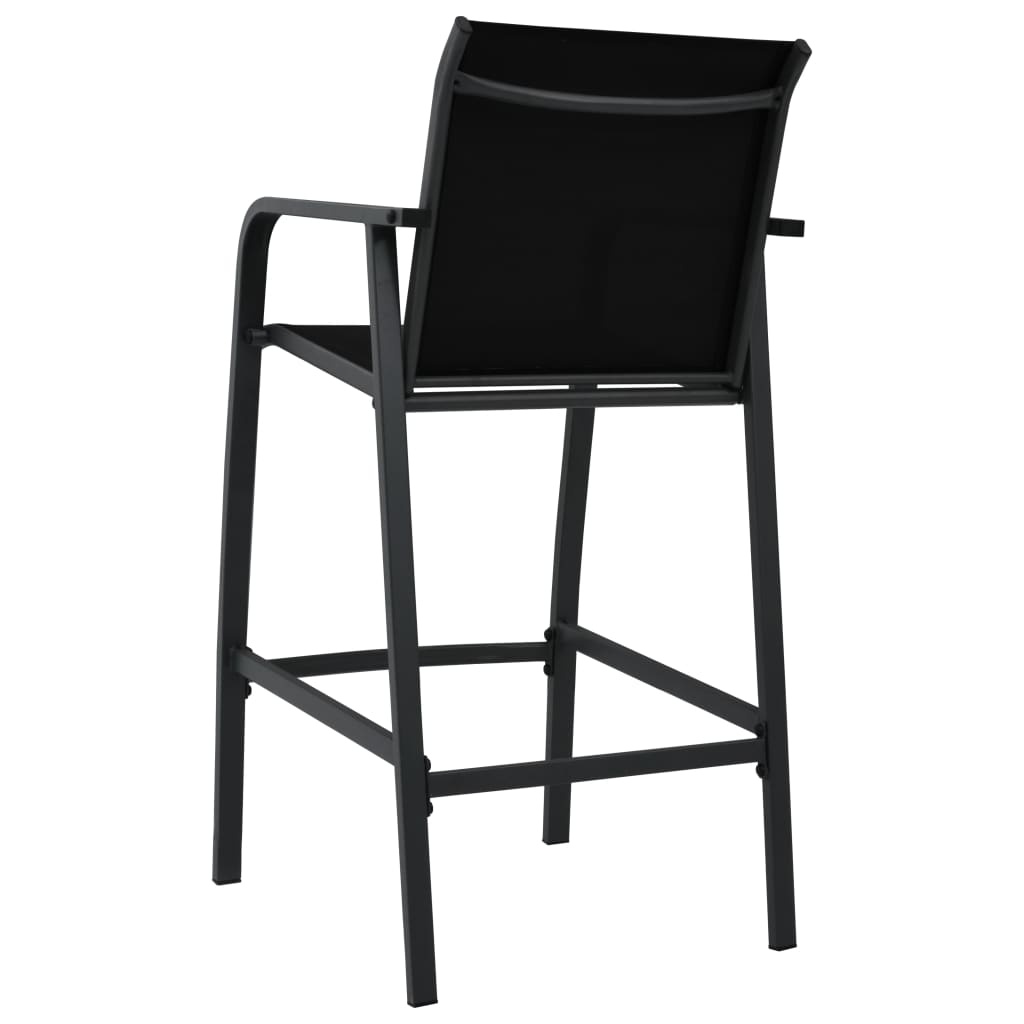 vidaXL Tuinbarstoelen (2 stuks) - Textileen Zwart - 35% Korting