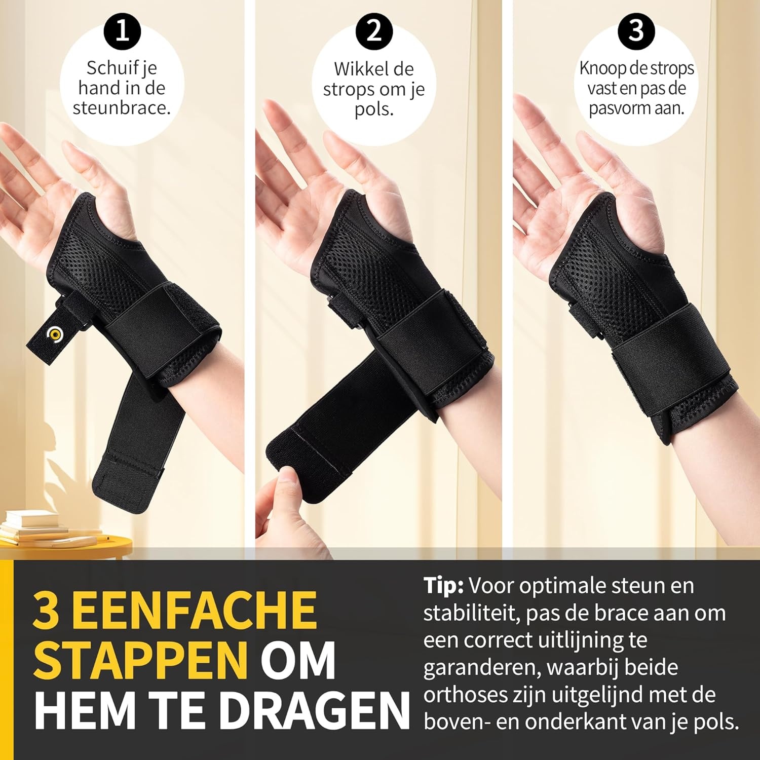 Polsbrace S/M: Carpale Tunnel & Artritis Ondersteuning (27% Korting)