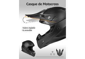 Motorcross Helm Fullface YM-915 Mat Zwart - 29% Korting