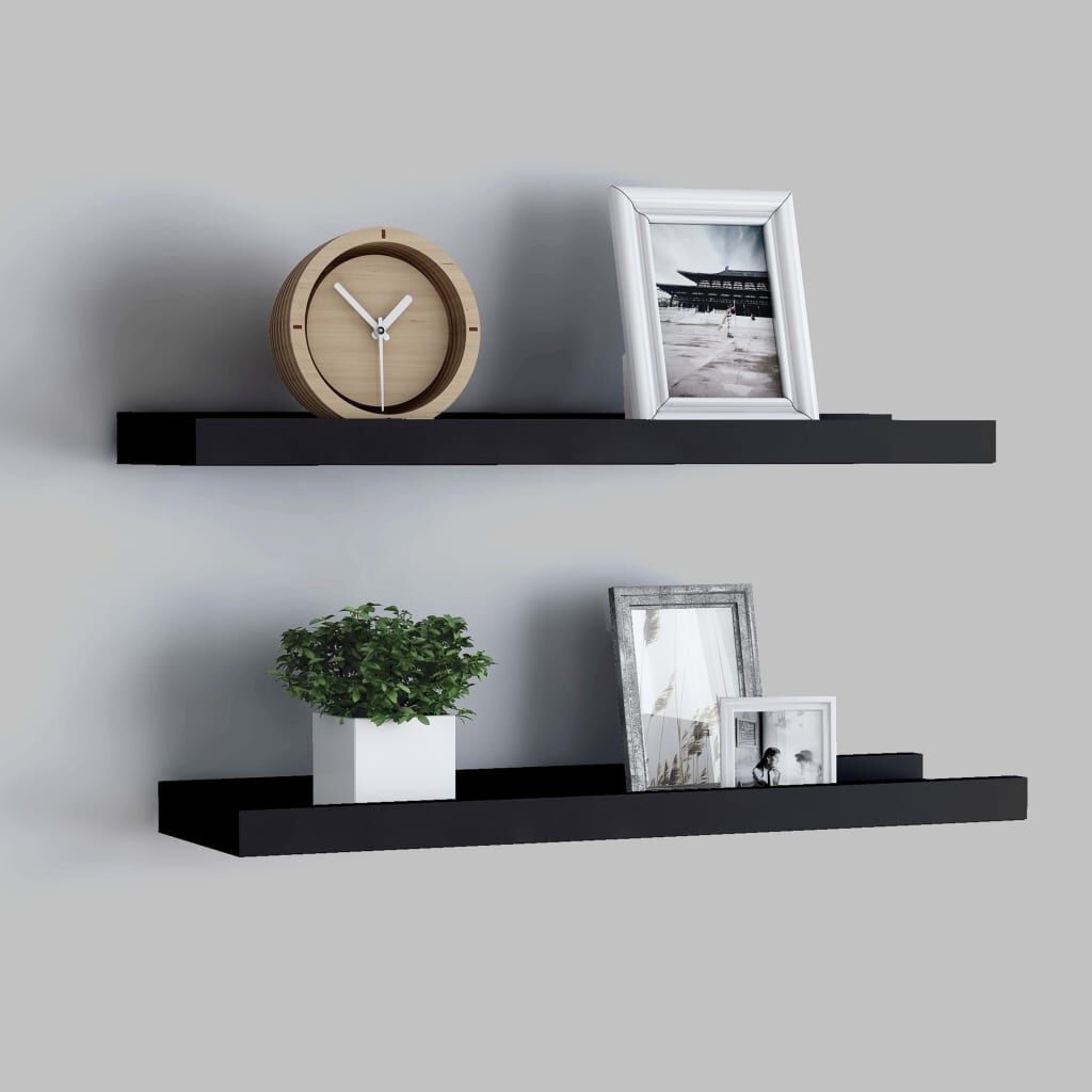 vidaXL Fotoplanken 2 stuks 40x9x3 cm Zwart - 73% Korting