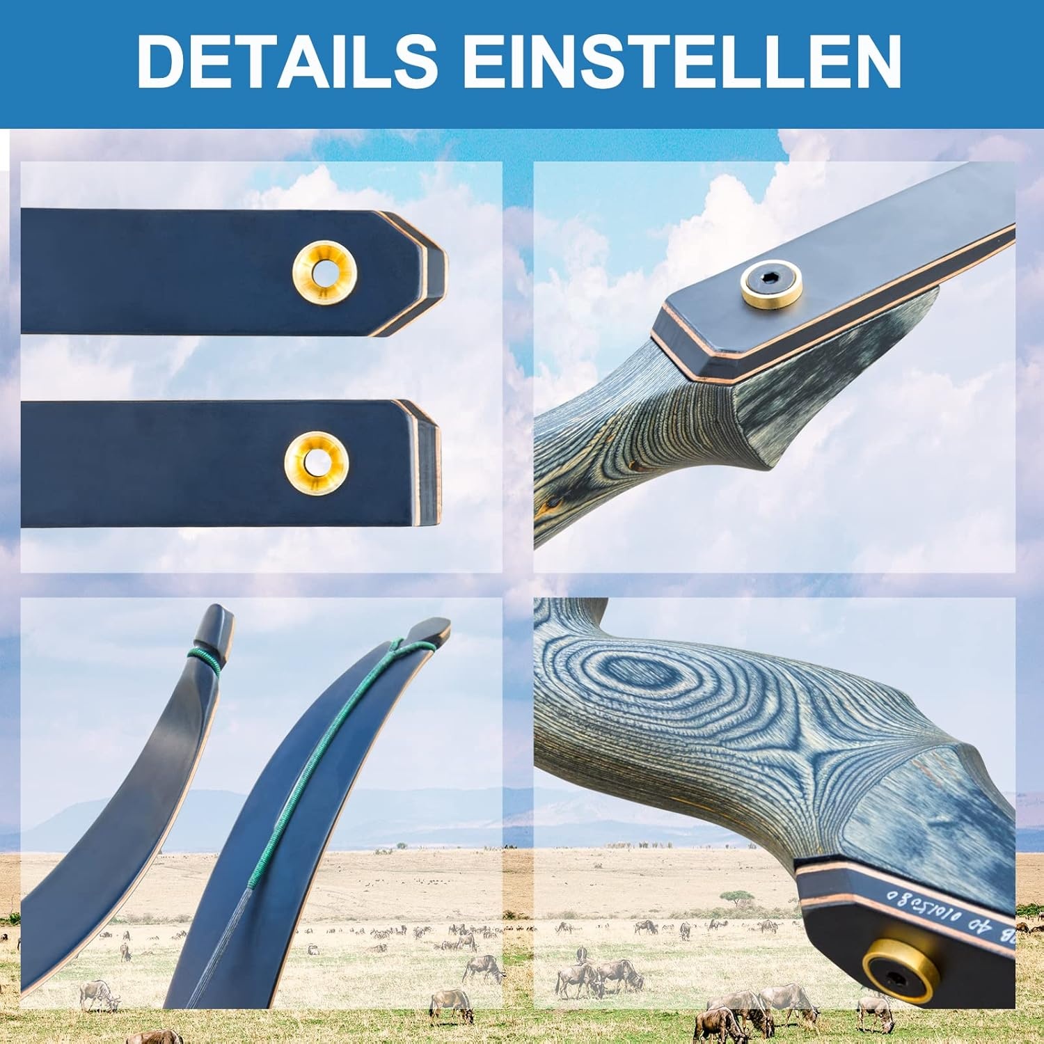 EinMAIQi Recurveboog Set 60 inch - 60 lb - Geschikt voor Rechtshandigen