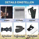 EinMAIQi Recurveboog Set 60 inch - 60 lb - Geschikt voor Rechtshandigen