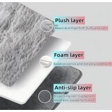 SUBEEN Modern Woonkamer Vloerkleed Langpolig Zacht Vloerkleed Rechthoekig Vloerkleed Luxe Vloerkleed Gezellige Woonkamer Meisjes Kinderen Antislip Vloerkleed (Lichtgrijze, 80x160cm)