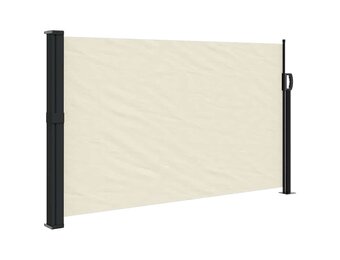 vidaXL Windscherm uittrekbaar 120x500 cm crèmekleurig