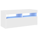 vidaXL Tv-meubel met LED-verlichting 90x35x40 cm wit