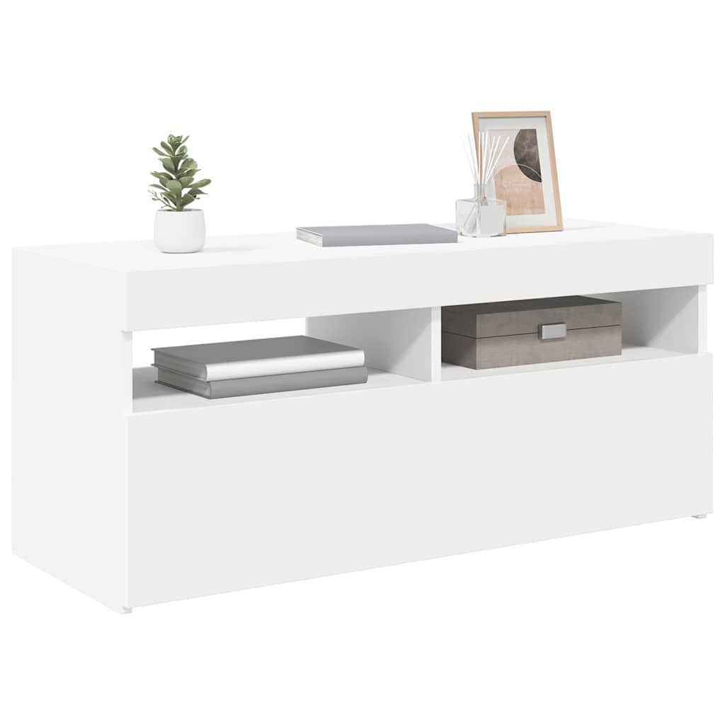 vidaXL Tv-meubel met LED-verlichting 90x35x40 cm wit