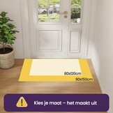 DEXI Deurmat 90 x 150 cm, antislip droogloopmat voor binnen en buiten, super absorberend entreetapijt, machinewasbaar, zachte vloermat, zwart-grijs