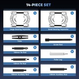 CGOLDENWALL 14-delige lagertrekkerset, voor lagers van 35-75 mm, draagkracht 5T, voor het onderhoud van wielnaven, tandwielen en tandwielen in motorvoertuigen