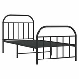 vidaXL Bedframe met hoofd- en voeteneinde metaal zwart 90x200 cm