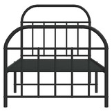 vidaXL Bedframe met hoofd- en voeteneinde metaal zwart 90x200 cm