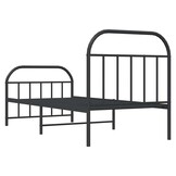 vidaXL Bedframe met hoofd- en voeteneinde metaal zwart 90x200 cm